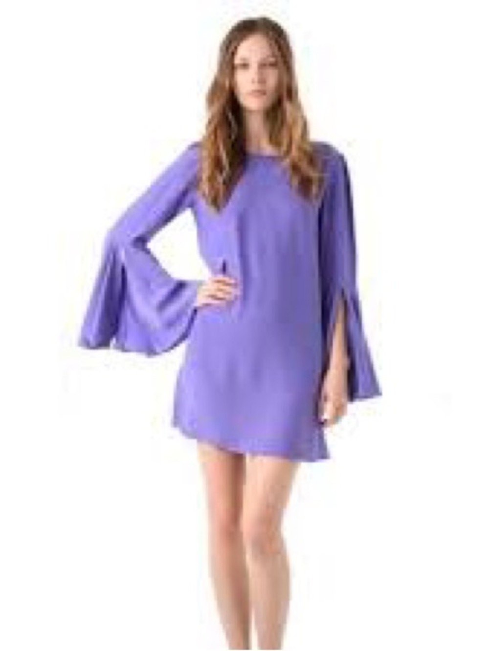 Elizabeth and James 100% Silk Bell-Sleeve Mini Dress L
